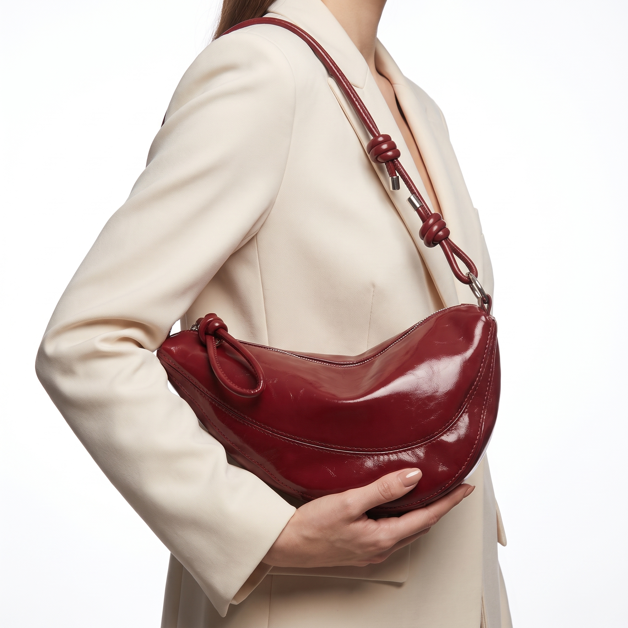 Keziah Knotted Strap Hobo Bag – Luxury Handbags Women Crossbody Shoulder Purse Designer Hobo Bag