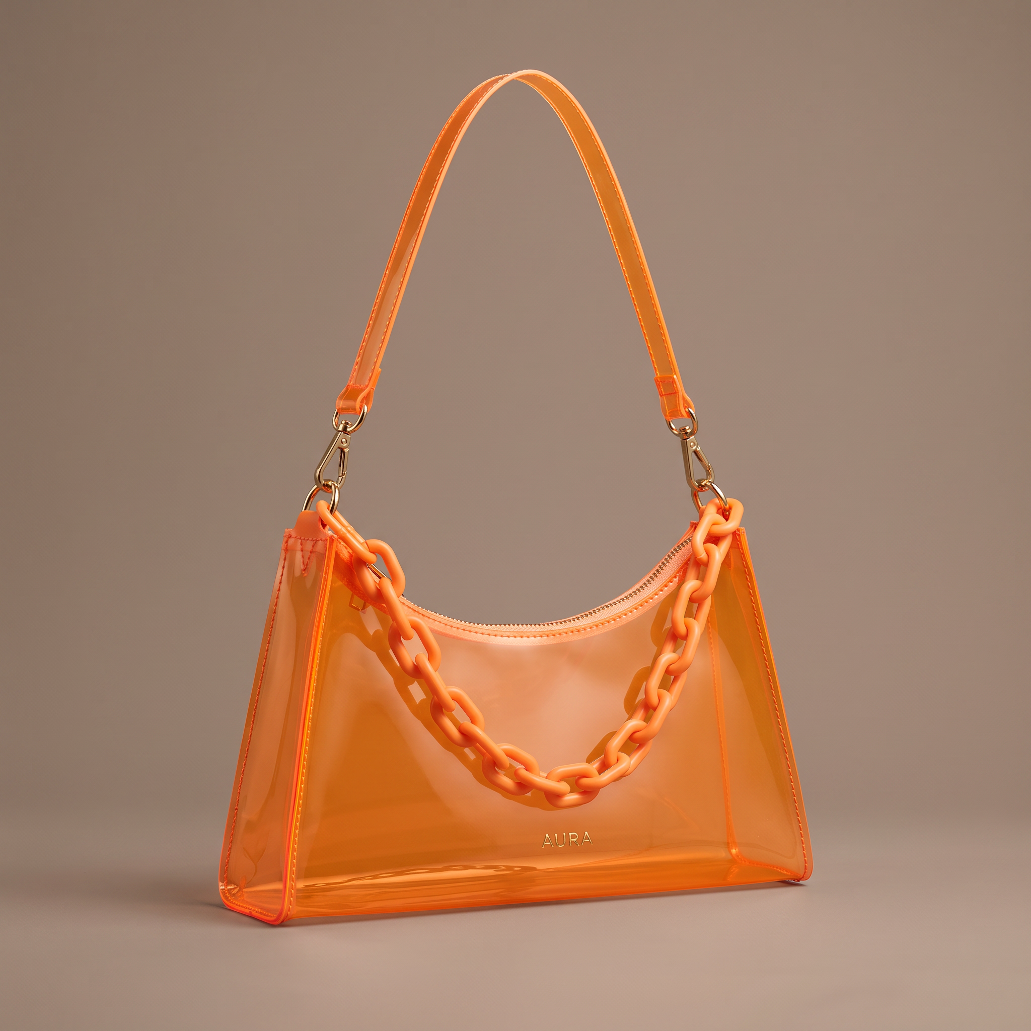Translux Chain Hobo Shoulder Bag – Transparent PVC Women Crossbody Y2K Festival Street Style Bag