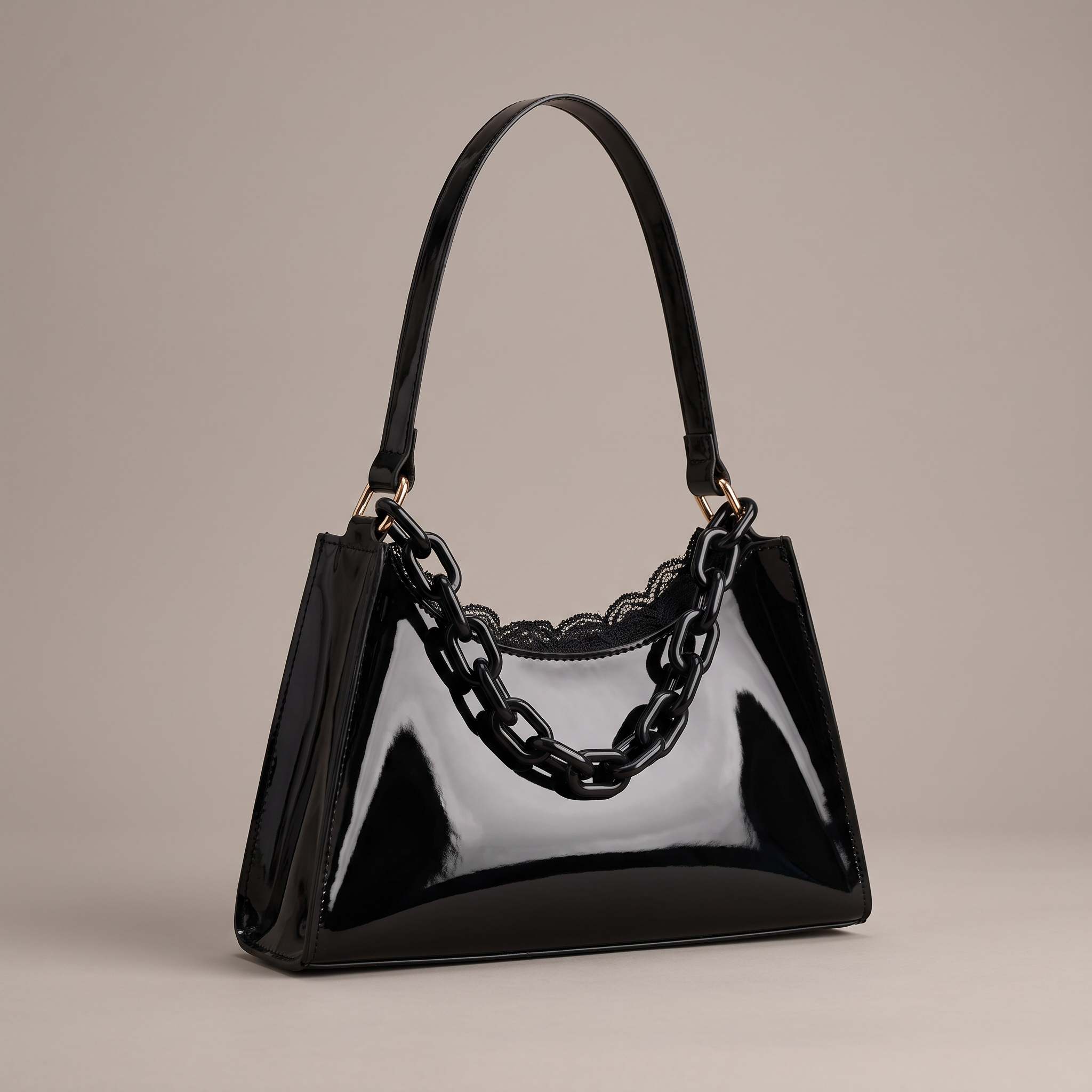 Translux Chain Hobo Shoulder Bag – Transparent PVC Women Crossbody Y2K Festival Street Style Bag