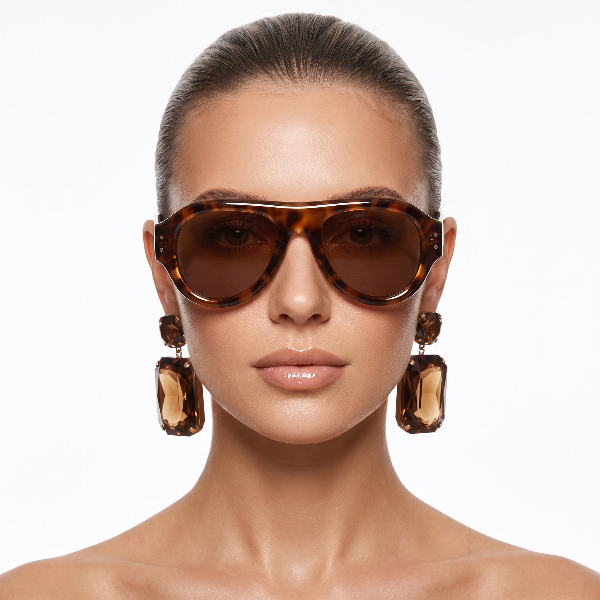 Rossima Oversized Aviator Sunglasses – Women Fashion Sunglasses Statement Eyewear Retro Bold Frame UV Protection Red Accessories