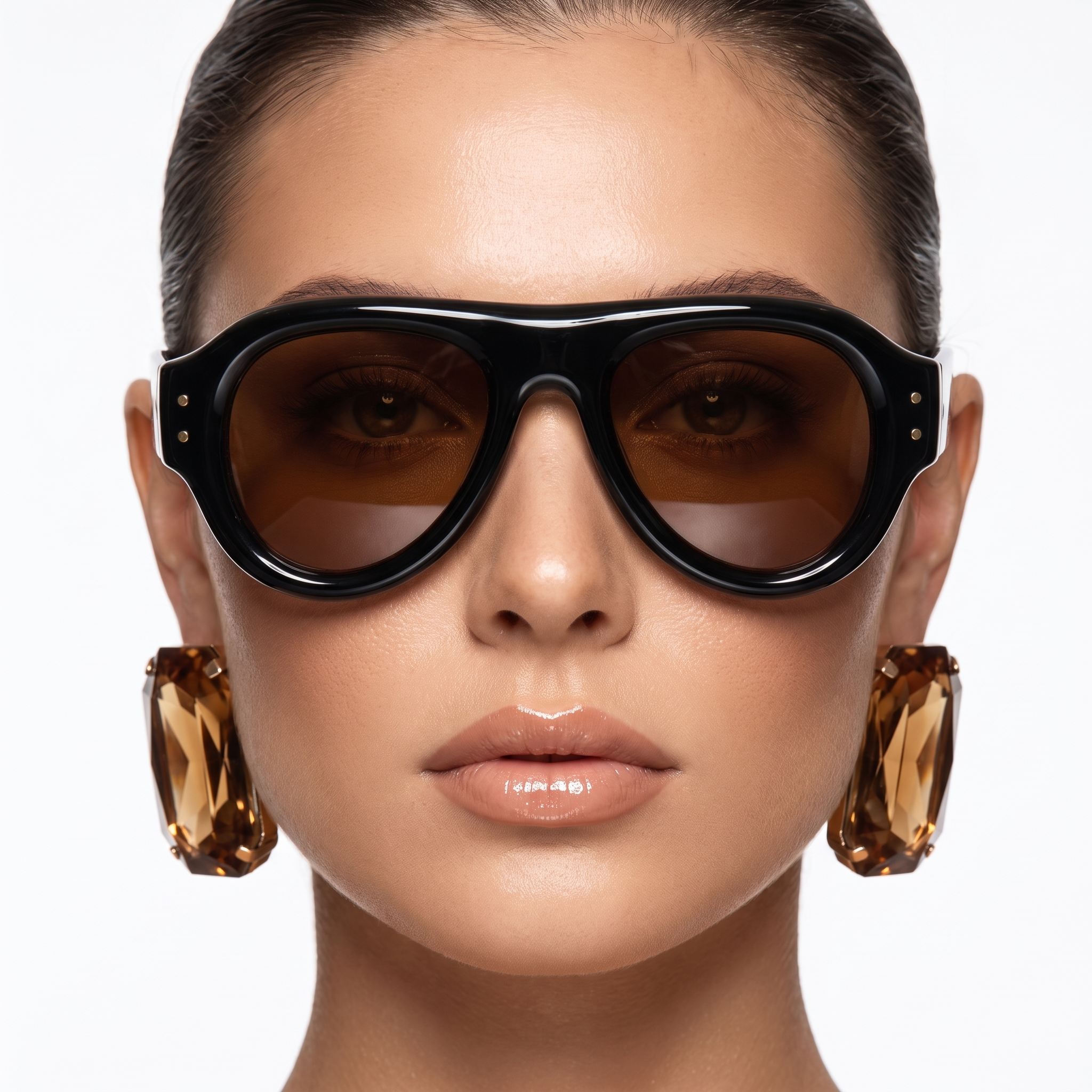 Rossima Oversized Aviator Sunglasses – Women Fashion Sunglasses Statement Eyewear Retro Bold Frame UV Protection Red Accessories