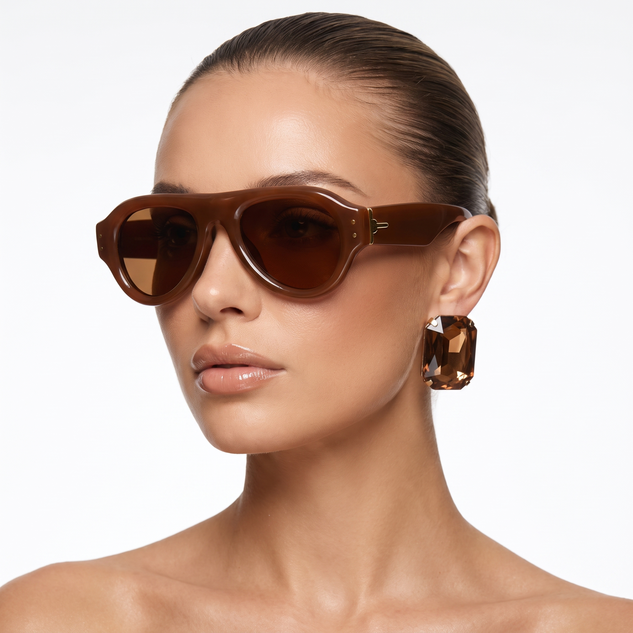 Rossima Oversized Aviator Sunglasses – Women Fashion Sunglasses Statement Eyewear Retro Bold Frame UV Protection Red Accessories