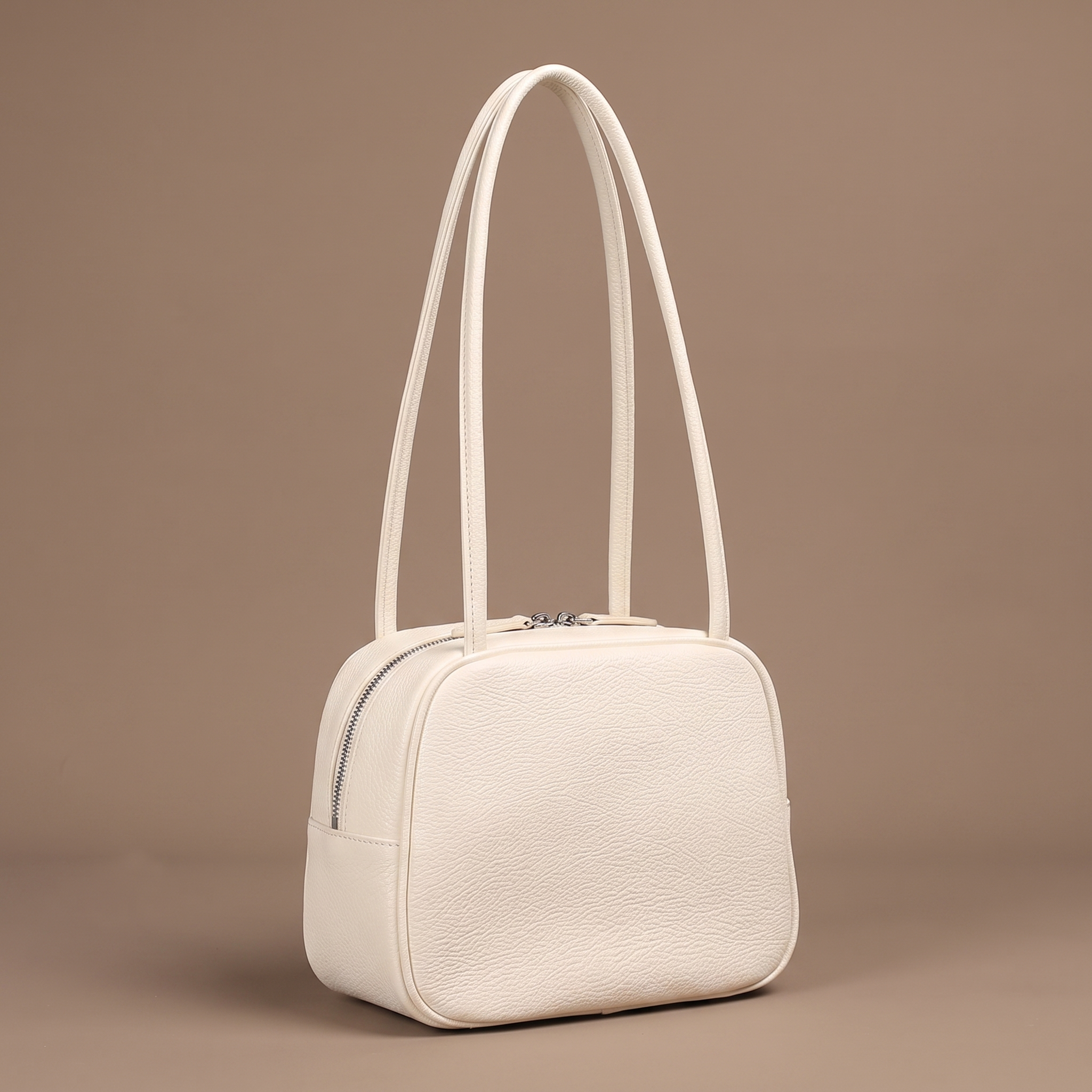 Graniella Round Crossbody Bag – Pebbled Leather Structured Dome Shoulder Purse Women Casual Everyday Handbag