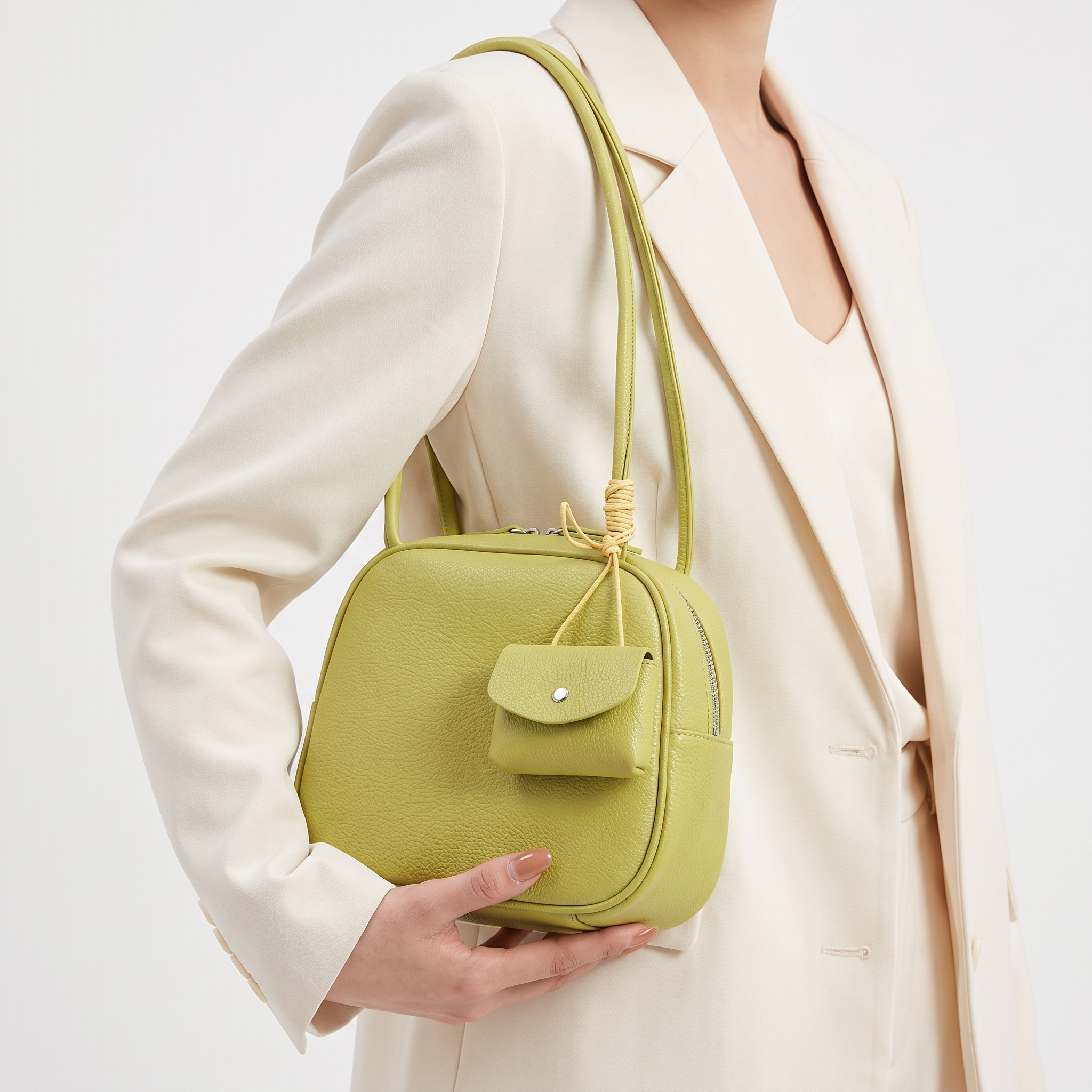 Graniella Round Crossbody Bag – Pebbled Leather Structured Dome Shoulder Purse Women Casual Everyday Handbag