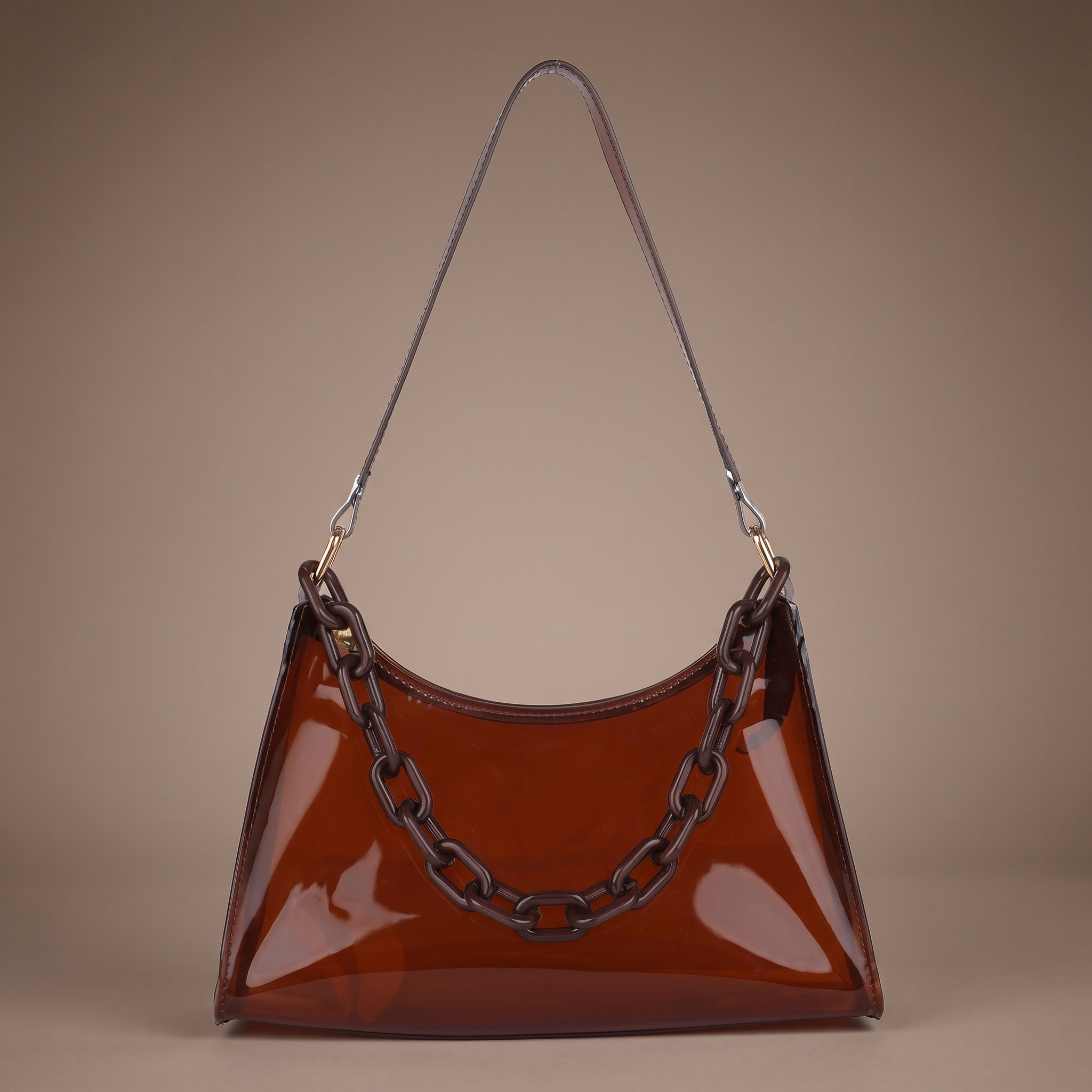 Translux Chain Hobo Shoulder Bag – Transparent PVC Women Crossbody Y2K Festival Street Style Bag