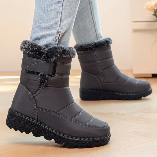Winterra Bottines fourrées en fausse fourrure – Bottes de neige imperméables antidérapantes et chaudes pour femme, style Chelsea