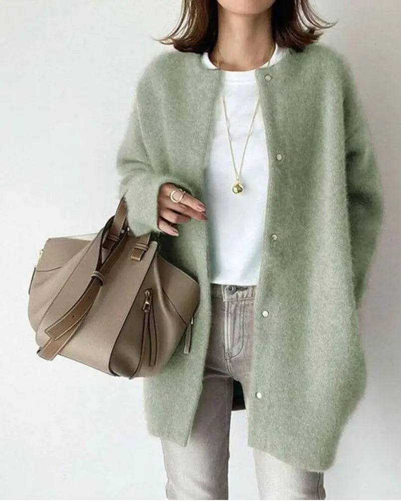 Long cardigan en maille douce Cashine - Cardigan oversize à manches longues pour femme, confortable, décontracté, à superposer en automne