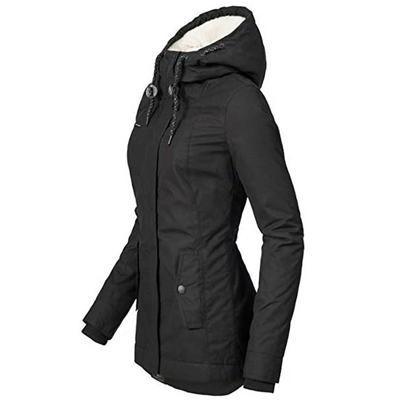 Sagewood Sherpa-Lined Hooded Parka Jacket – Women Winter Coat Faux Fur Hood Casual Outerwear Long Parka
