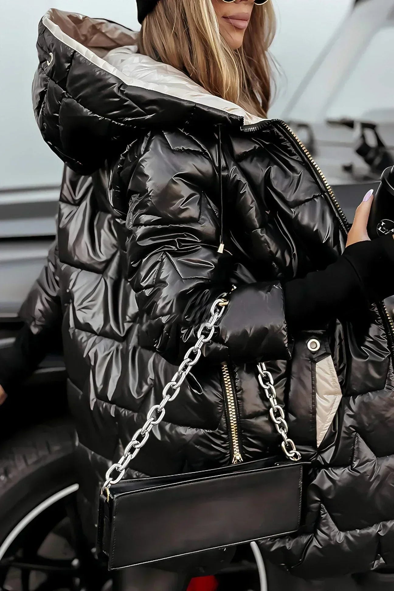 Doudoune matelassée à capuche Quilara – Manteau long rembourré à capuche pour femme, vêtement d’extérieur pour l’automne et l’hiver