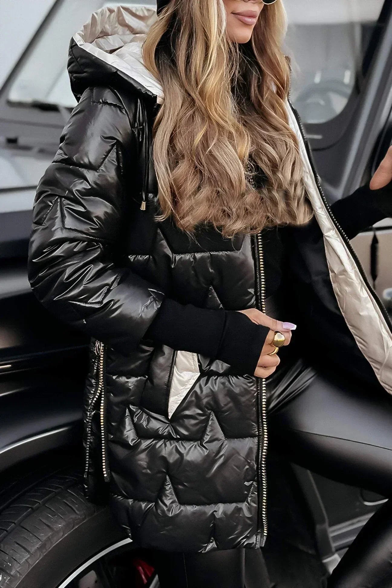 Doudoune matelassée à capuche Quilara – Manteau long rembourré à capuche pour femme, vêtement d’extérieur pour l’automne et l’hiver