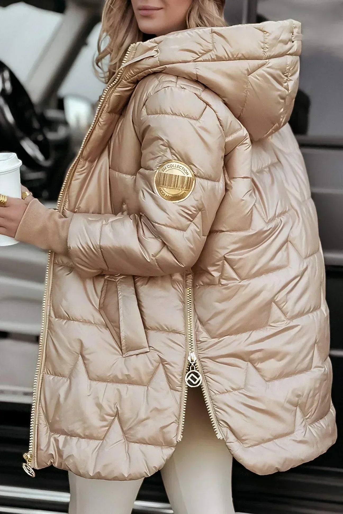 Doudoune matelassée à capuche Quilara – Manteau long rembourré à capuche pour femme, vêtement d’extérieur pour l’automne et l’hiver