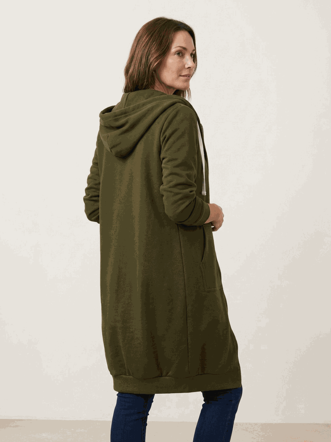 Cordath Longline Zip Hoodie – Oversized Hoodie Women Cardigan Sweatshirt Streetwear Casual Long Hoodie
