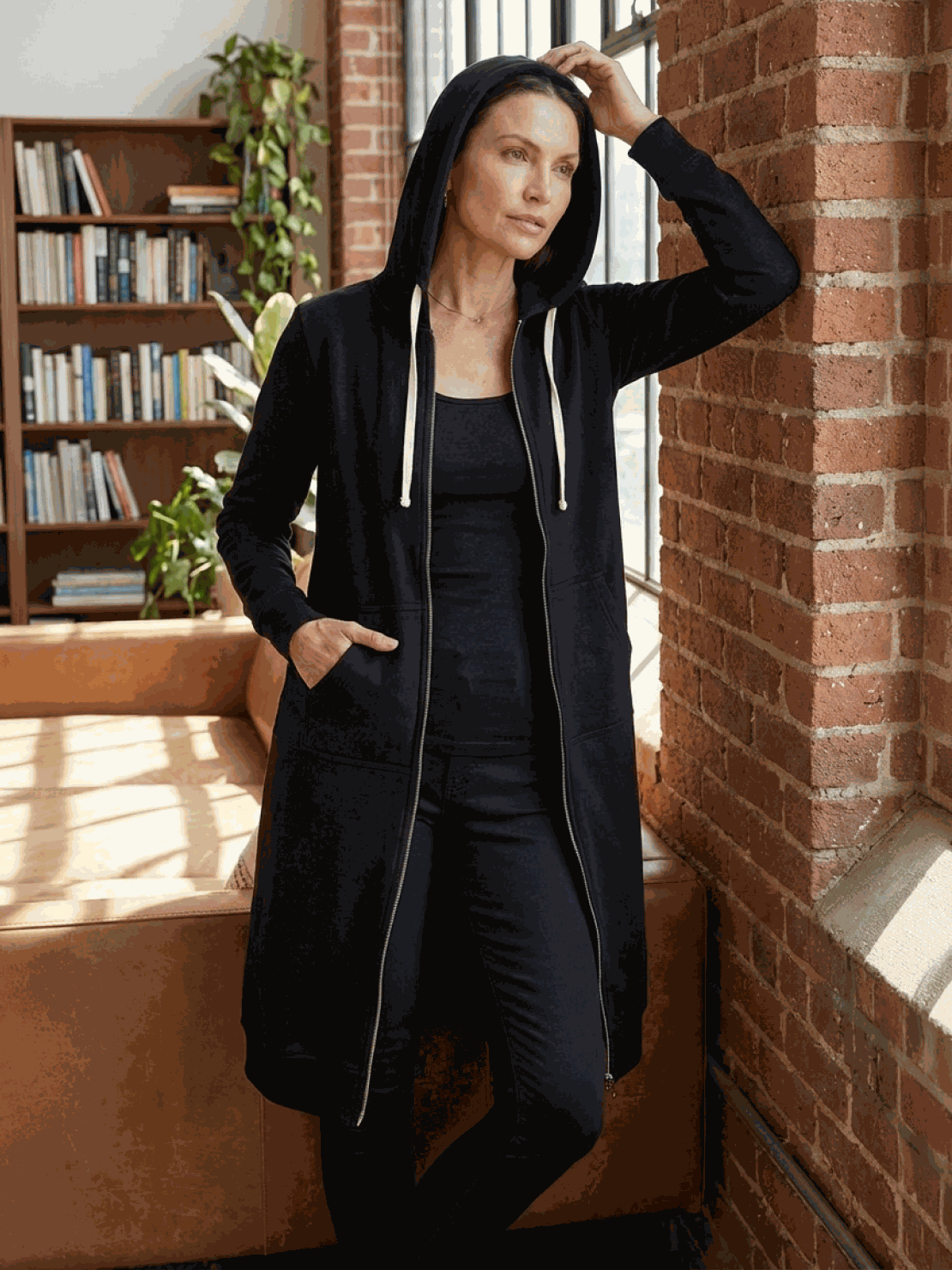 Cordath Longline Zip Hoodie – Oversized Hoodie Women Cardigan Sweatshirt Streetwear Casual Long Hoodie
