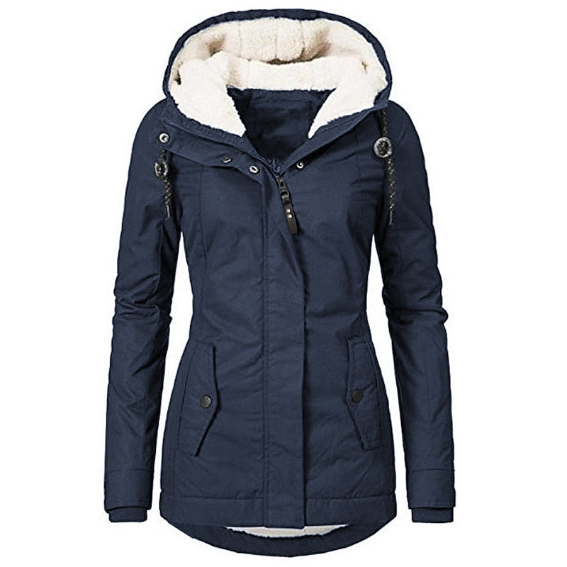 Sagewood Sherpa-Lined Hooded Parka Jacket – Women Winter Coat Faux Fur Hood Casual Outerwear Long Parka