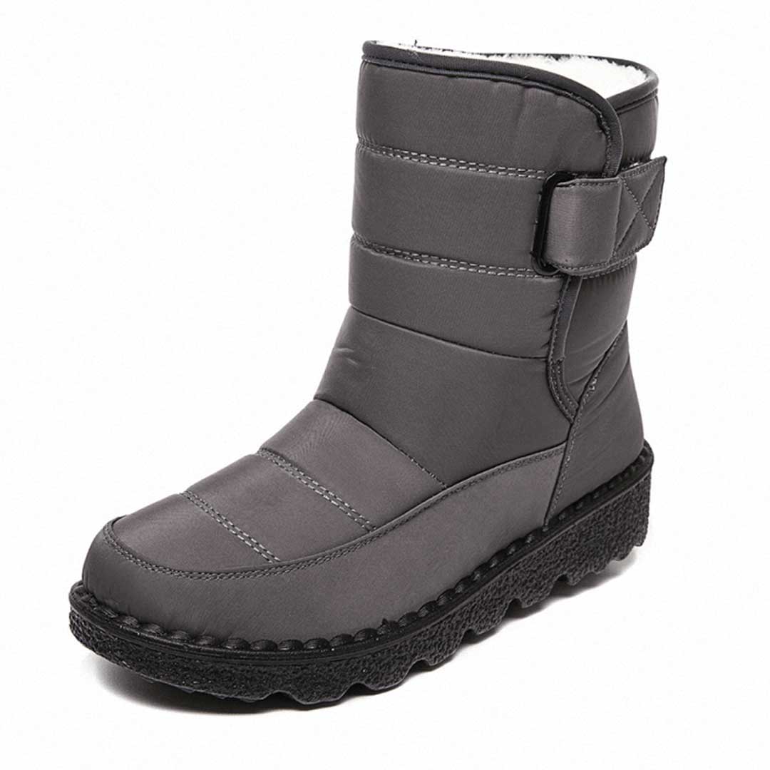 Bordino Quilted Puffer Mid-Calf Boots – Waterproof Snow Boots Women Winter Casual Buckle Strap Platform Boots
