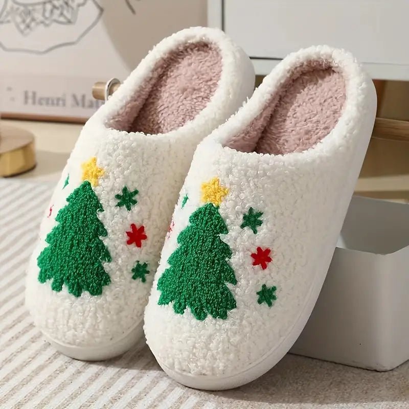 Rudolfi Reindeer Slippers – Women Christmas Holiday Indoor Cozy Fleece Memory Foam Slippers