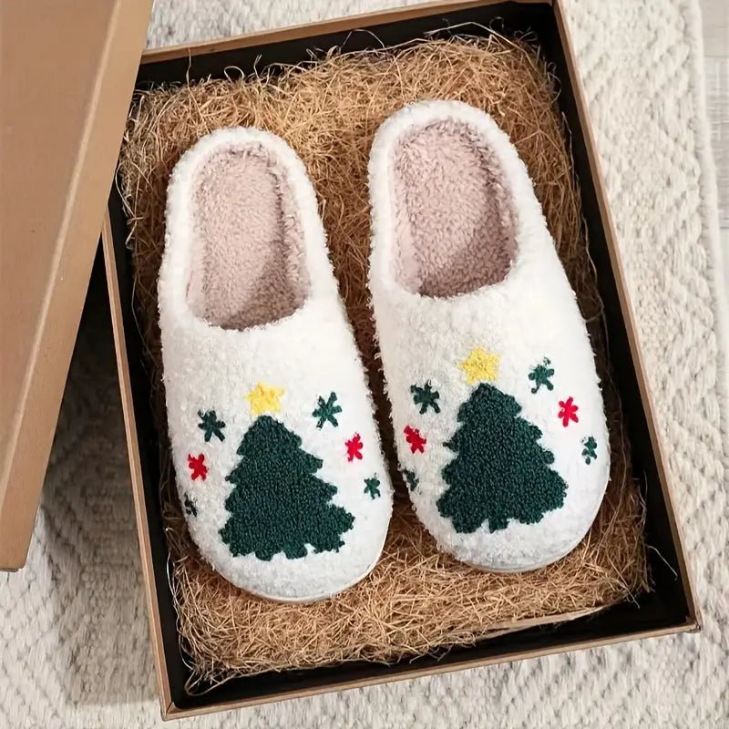 Rudolfi Reindeer Slippers – Women Christmas Holiday Indoor Cozy Fleece Memory Foam Slippers