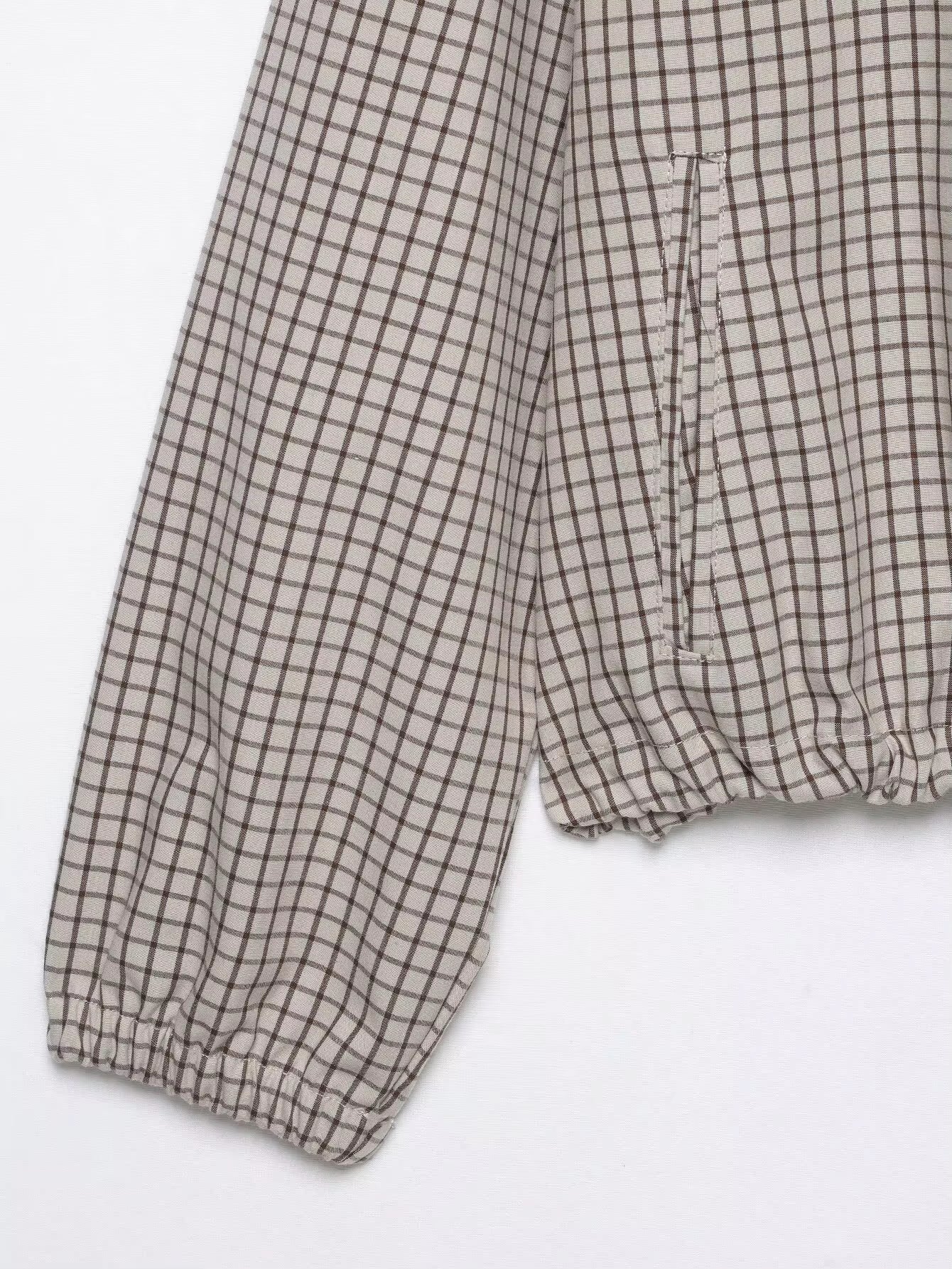 Veste courte à capuche à carreaux Gridwell – Femme, veste bomber zippée à capuche, style streetwear casual d’automne