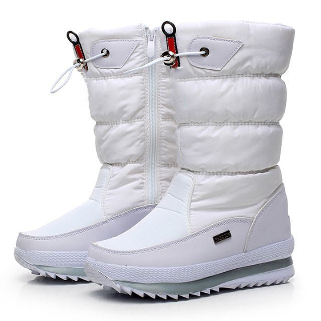 Bottes de neige à plateforme matelassées Pufflock - Bottes noires d’hiver imperméables pour femme, à semelle épaisse