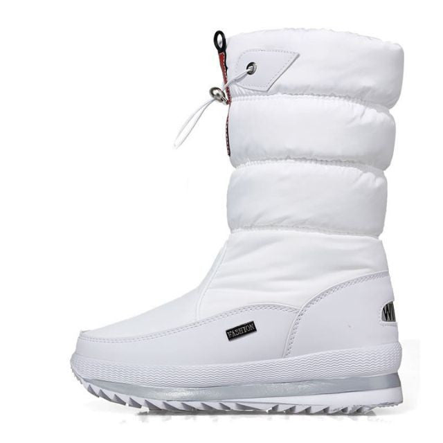 Bottes de neige à plateforme matelassées Pufflock - Bottes noires d’hiver imperméables pour femme, à semelle épaisse