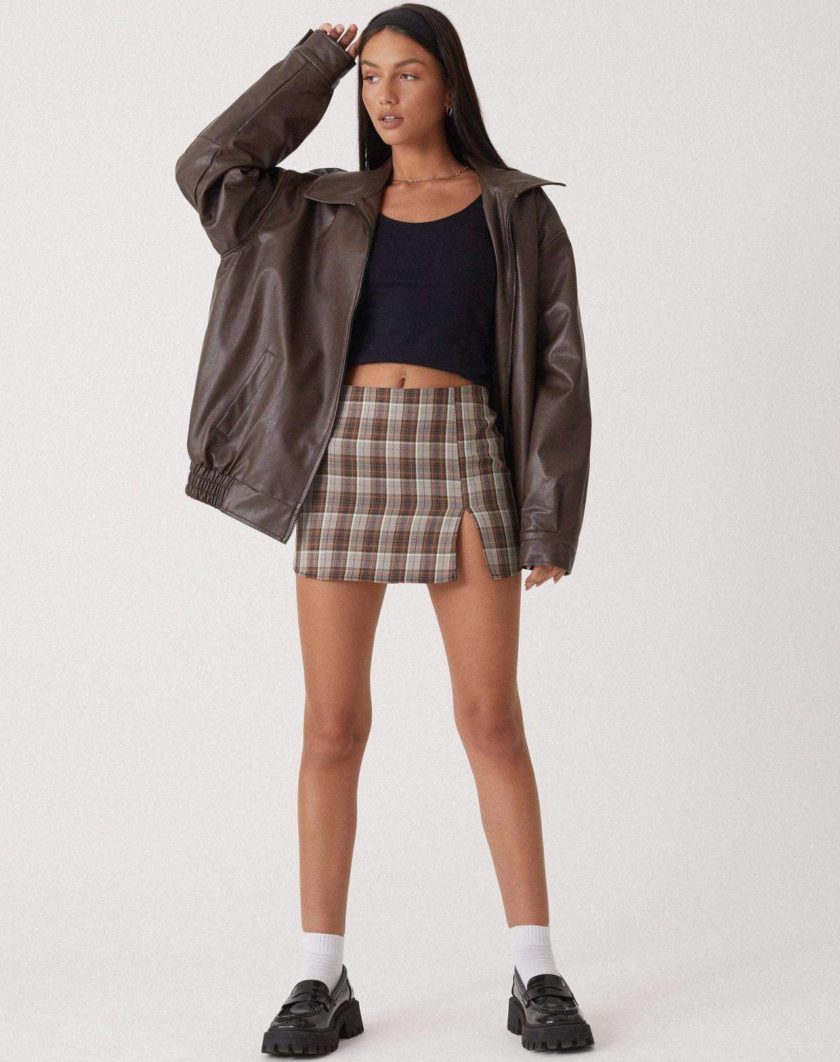 Kolmar Oversized Leather Bomber Jacket – Women Leather Jackets Fall Streetwear Casual Zip-Up Bomber Jacket