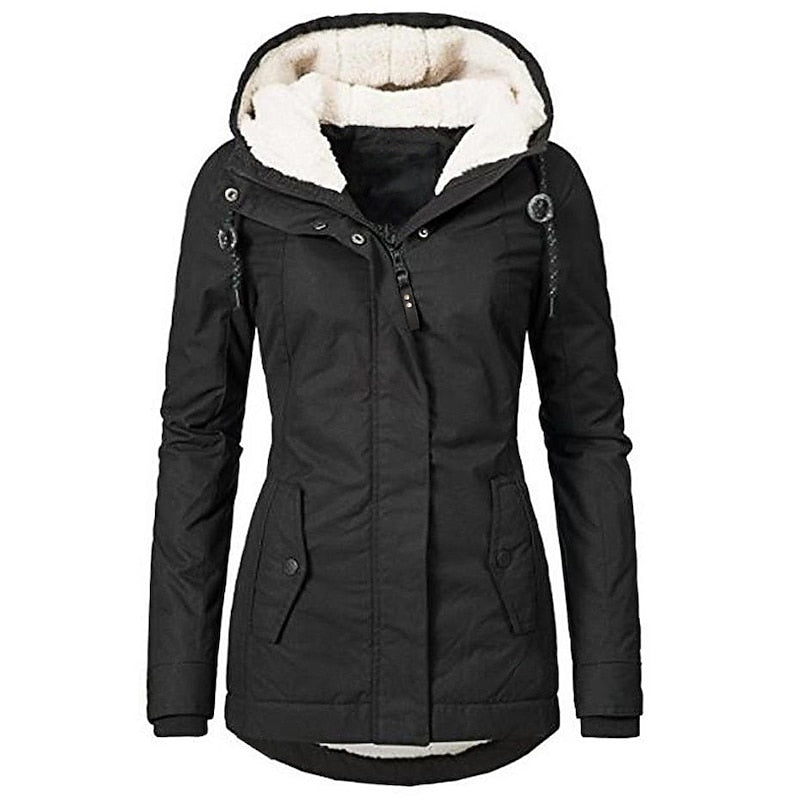 Sagewood Sherpa-Lined Hooded Parka Jacket – Women Winter Coat Faux Fur Hood Casual Outerwear Long Parka